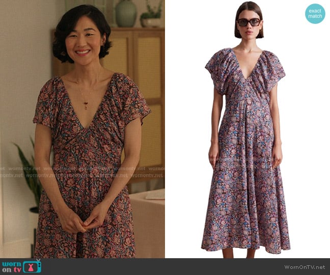 Apiece Apart Monet Dress in Bella Floral worn by Laurel (Jackie Chung) on The Summer I Turned Pretty