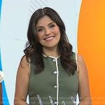 Adrianna’s green contrast trim mini dress on Today