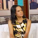 Linsey’s butterfly print sleeveless dress on Good Morning America
