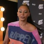 Mel B’s multicolored top on Access Hollywood