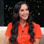 Kim Perell’s red mini shirtdress on Access Hollywood