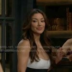 Audra’s black and white dress on The Young and the Restless