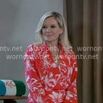 Ava’s red floral dress on General Hospital