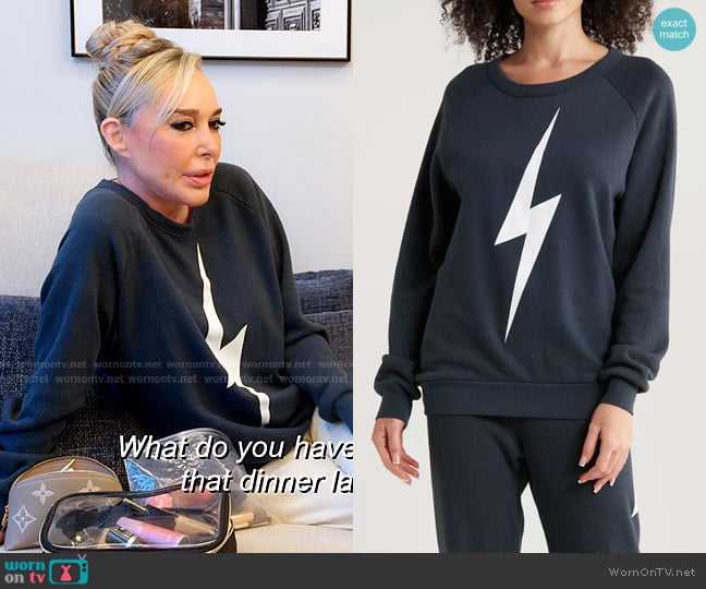 Aviator Nation Bolt Crewneck Sweatshirt worn by Marysol Patton (Marysol Patton) on The Real Housewives of Miami