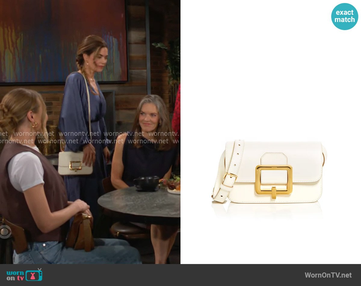 Bally Janelle Mini Leather Crossbody worn by Victoria Newman (Amelia Heinle) on The Young and the Restless