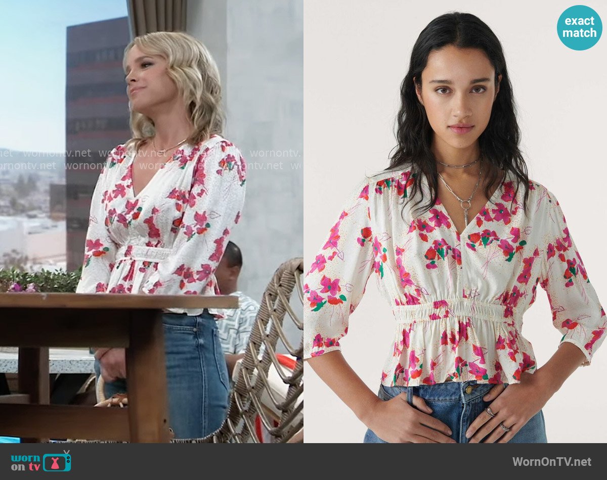 ba&sh Edon Top in Ecru worn by Maxie Jones (Nicole Paggi) on General Hospital