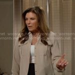 Sheila’s beige button down shirt on The Bold and the Beautiful