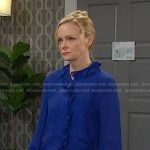 Belle’s blue ruffle blouse on Days of our Lives