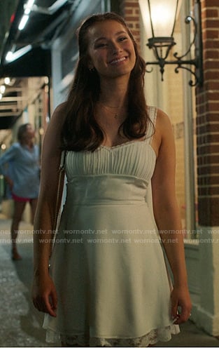 Belly's white mini dress on The Summer I Turned Pretty