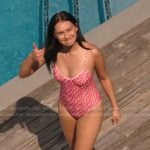 Belly’s red print swimsuit on The Summer I Turned Pretty