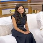 Dr. Mona Potter’s navy belted shirtdress on Good Morning America