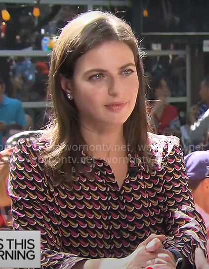 Bianna Golodryga’s printed blouse on CBS Mornings
