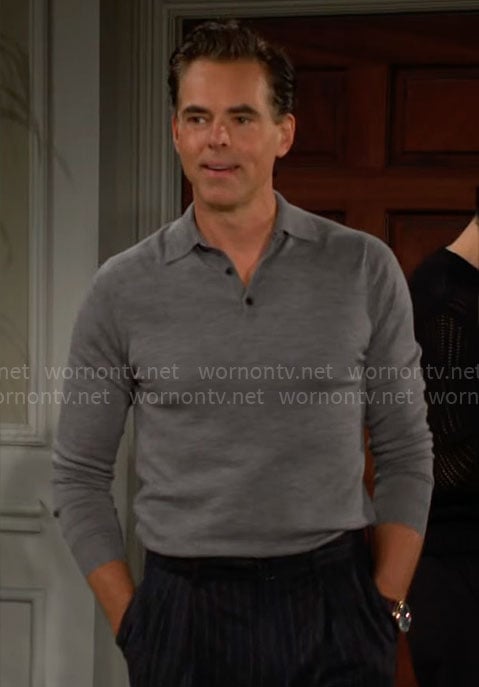 Billy’s grey polo sweater on The Young and the Restless