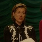 Black embroidered western shirt on And Just Like That