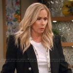 Leanne’s black blazer and hoodie on Leanne