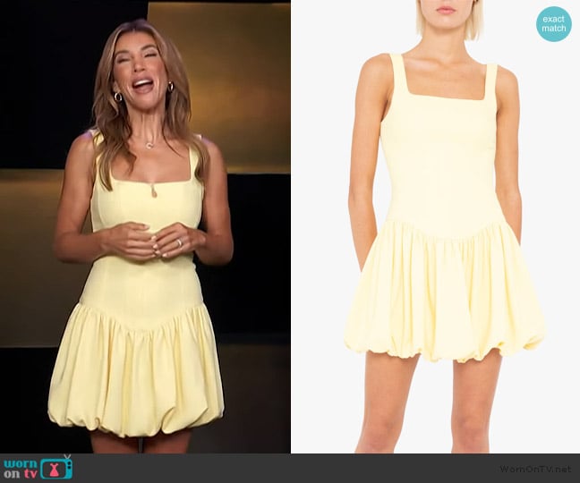 Black Halo Birdie Mini Dress worn by Adrianna Costa on Access Hollywood