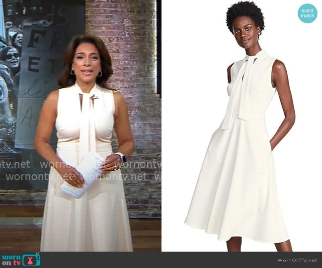 Black Halo Carolina Dress worn by Michelle Miller on CBS Mornings