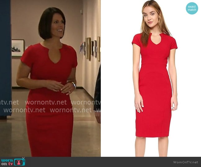 Black Halo Gypsy Rose Dress in Wildfire worn by Dana Jacobson on CBS Mornings