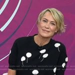 Robin Wright’s black dandelion short sleeve sweater on Today