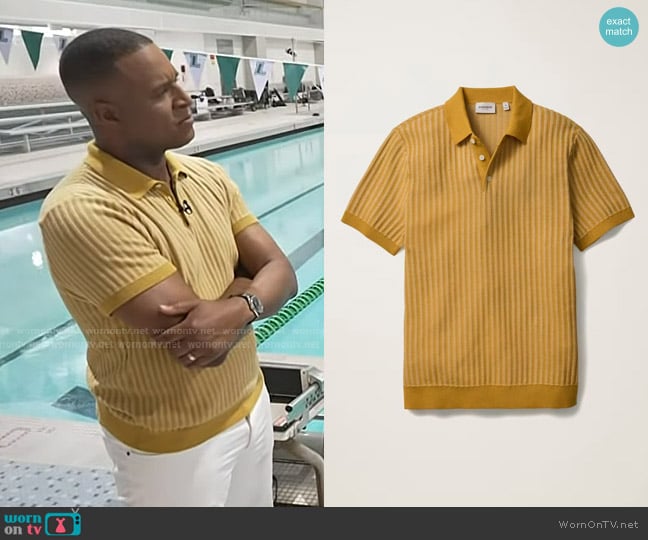Craig Melvin’s yellow striped polo on Today