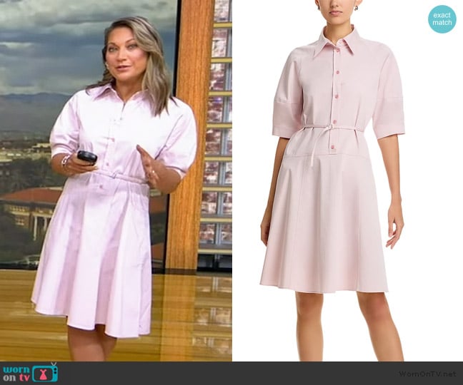 Ginger’s pink belted shirtdress on GMA