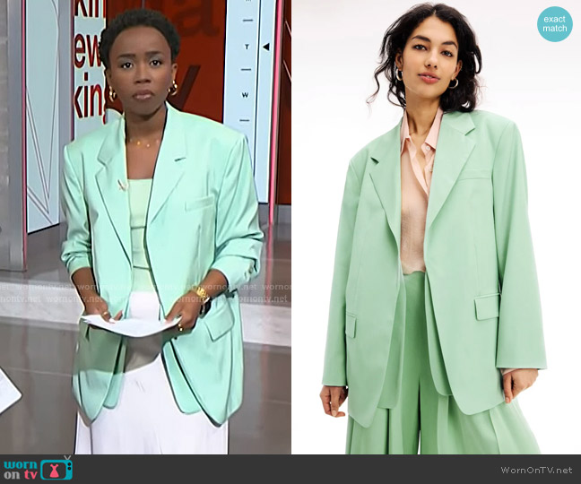 Boss Jaleda Tailored Blazer worn by Zinhle Essamuah on NBC News Daily