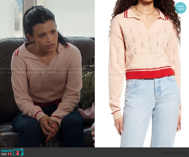 BP Pointelle Rose Hoodie worn by Jackie Howard (Nikki Rodriguez) on My Life with the Walter Boys