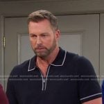 Brady’s navy contrast trim polo on Days of our Lives