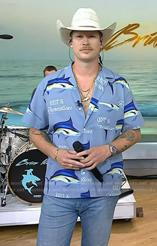 Brian Kelley’s blue fish print shirt on Today