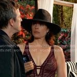 Britt’s burgundy crochet swimsuit on General Hospital