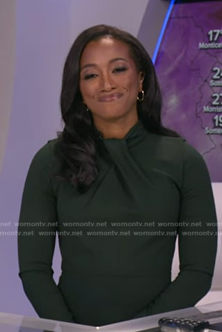 Brittany's green twist neck dress on Good Morning America