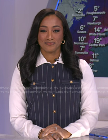 Brittany's navy pinstripe dress on Good Morning America