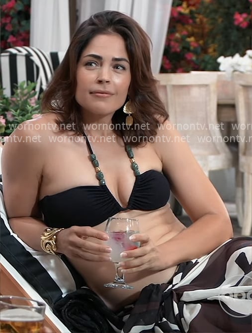 Britt's black beaded bikini top on General Hospital