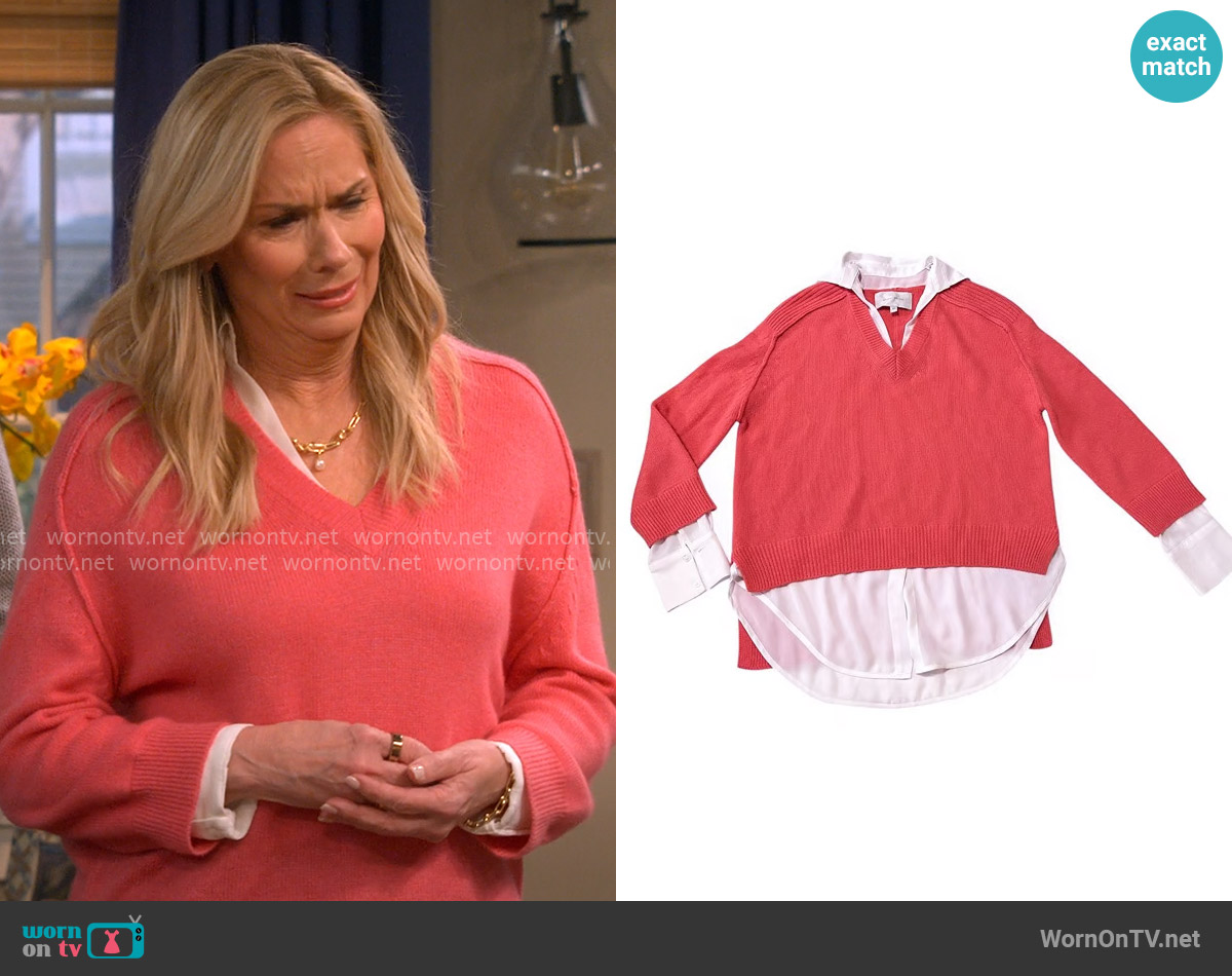 Brochu Walker The Looker Layered V-Neck worn by Leanne Murphy (Leanne Morgan) on Leanne