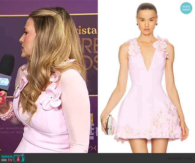 Bronx and Banco Estelle Floral Applique Minidress worn by Nikki Novak on E! News