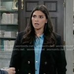 Brook Lynn’s light blue button down top on General Hospital