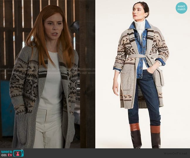 Brooks Brothers Alpaca Merino Cardigan worn by Katherine Walter (Sarah Rafferty) on My Life with the Walter Boys