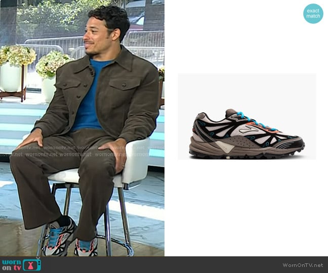 Brooks Cascadia 1in Moonbeam/Black/Camellia worn by Anthony Ramos on Today
