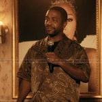 Darnel’s brown paisley print shirt on The Chi