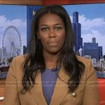 Adrienne Broaddus’s brown double breasted blazer on NBC News Daily