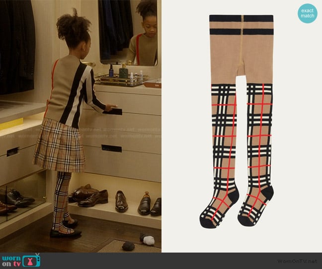 Burberry Vintage Check Tights worn by  Gabrielle (Ellie Reine) on And Just Like That