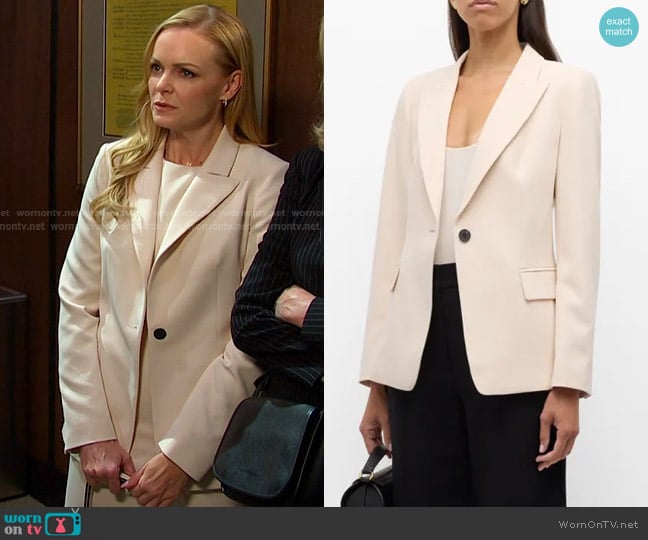 Canvas by Kobi Halperin Jordi Single-Button Twill Jacket worn by Belle Brady (Martha Madison) on Days of our Lives