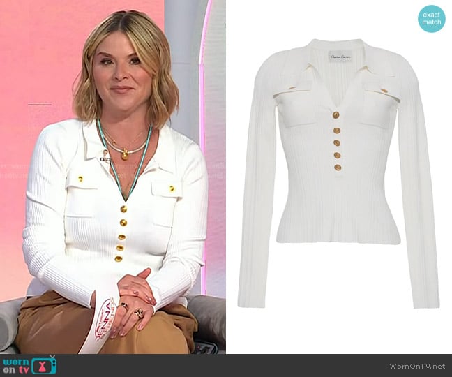 Cara Cara Belleport Top in Ivory worn by Jenna Bush Hager on Today