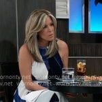 Carly’s blue geometric print maxi dress on General Hospital