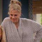 Carol’s gray cable knit robe on Leanne