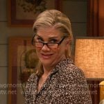 Carol’s leopard print pajamas on Leanne