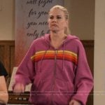 Carol’s pink side stripe hoodie and track pants on Leanne