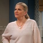 Carol’s v-neck sweater on Leanne