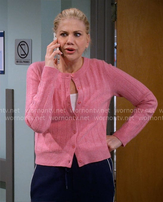 Carol's pink cardigan on Leanne