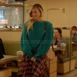 Carrie’s plaid skirt and sweater on And Just Like That